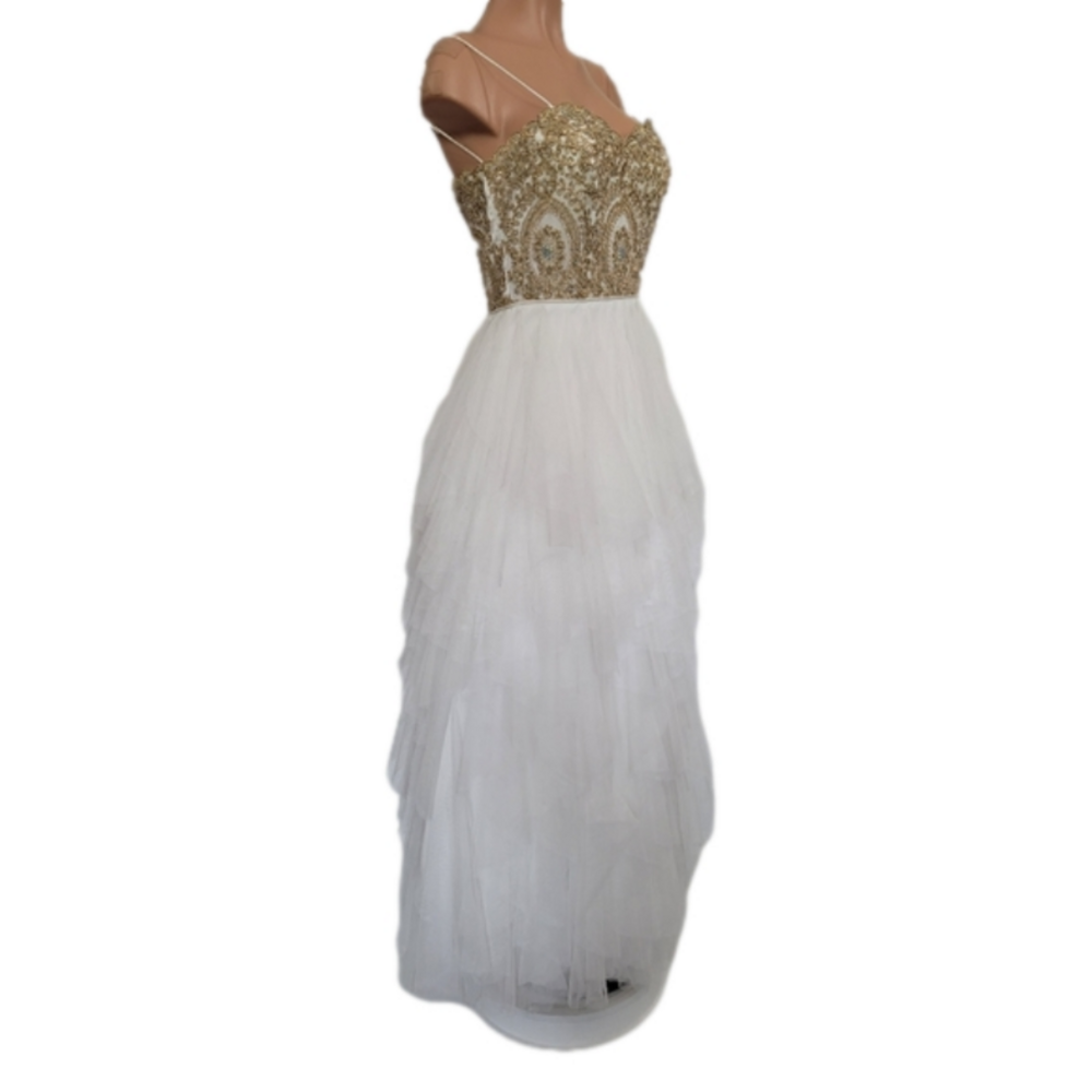 Say Yes To The Prom Juniors Embellished Strapless Gown Size 9 - Picture 7 of 12